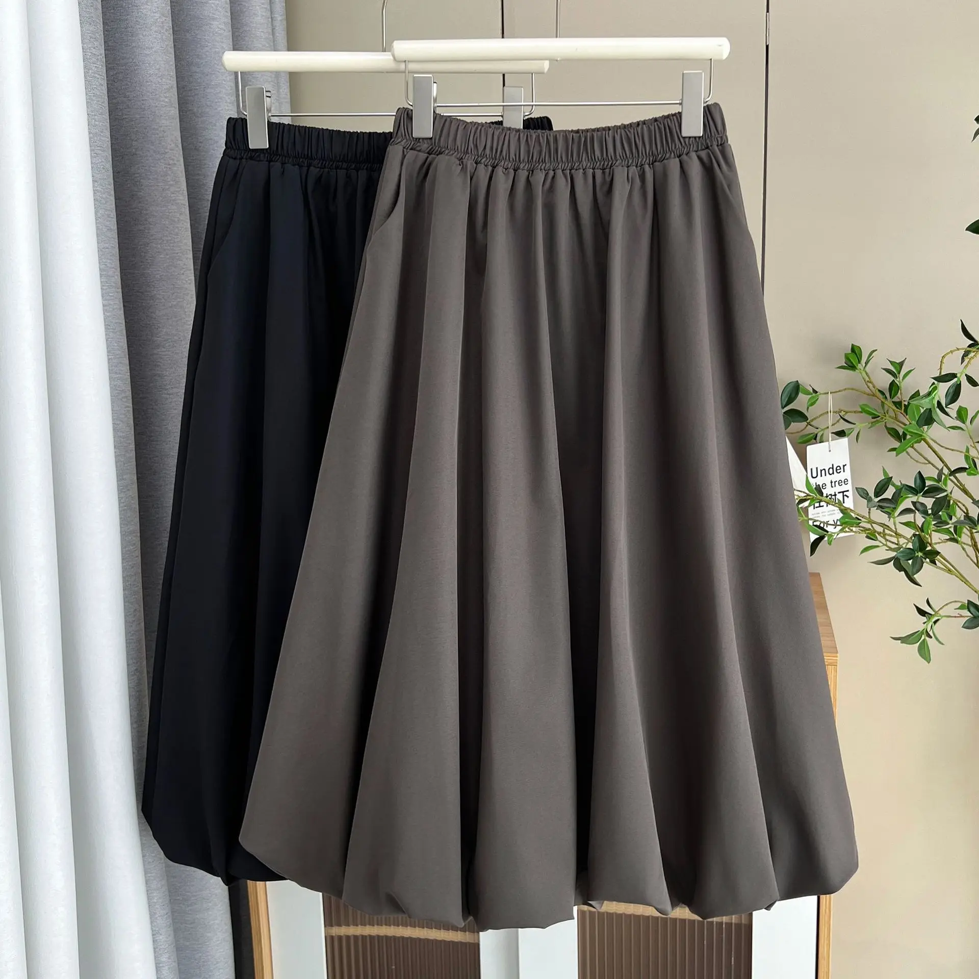 Plus Size Women's Umbrella Skirt New Autumn Unique And Elegant Bud mid-length Lantern Skirt 835