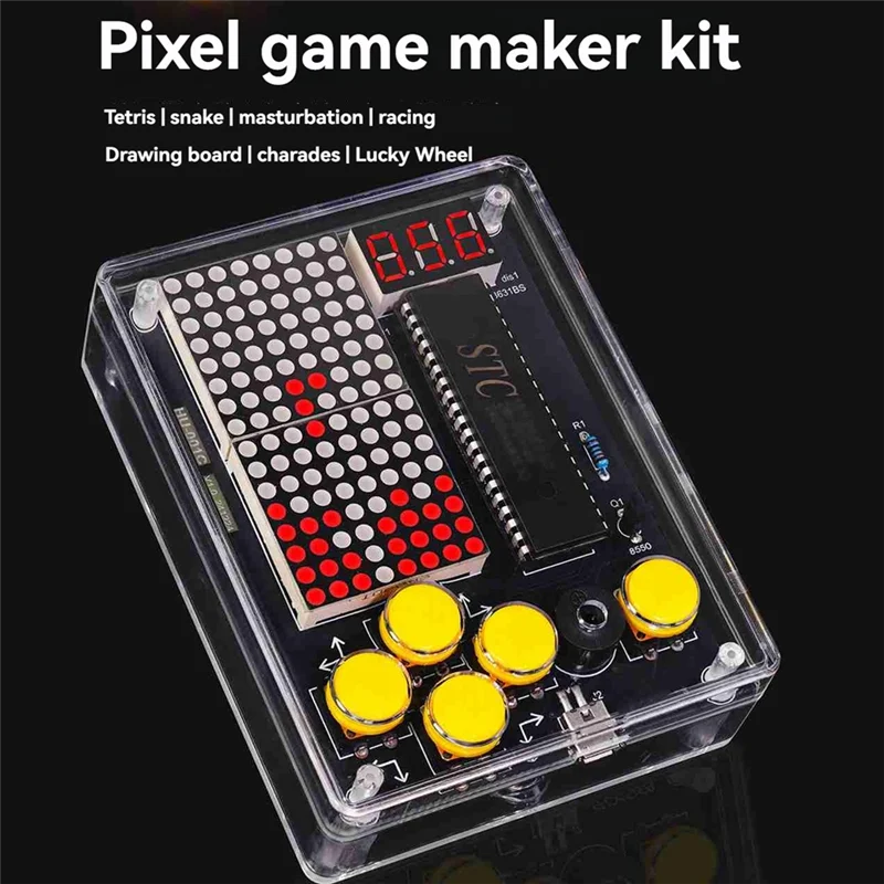 X49A-DIY 게임 키트 게임 콘솔 생산 키트 DIY 용접 훈련 전자 클리어 쉘