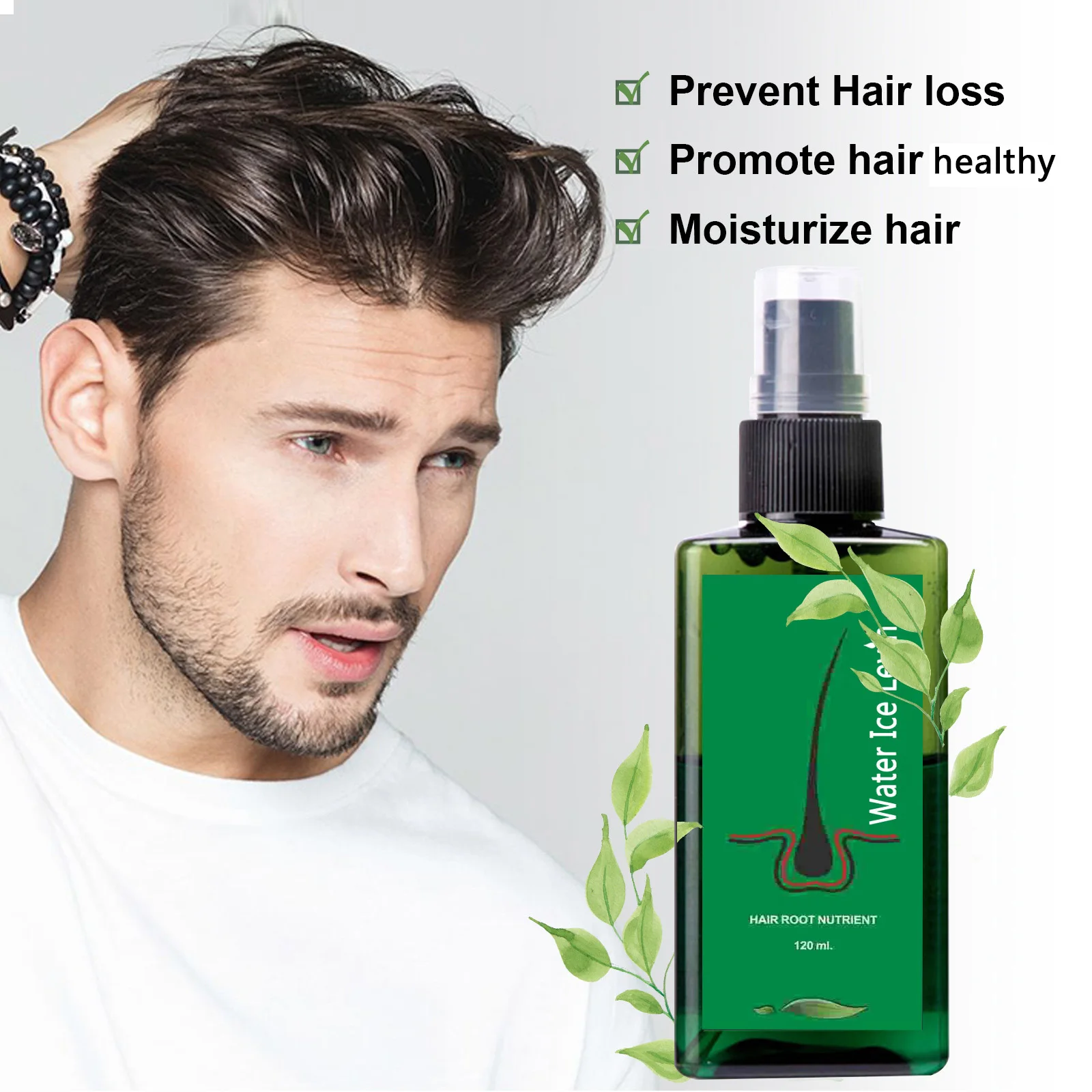 Hair Growth Spray Effective Nourishing Root Hair Thick Growth Liquid Anti Loss Ginger Anti-Fall Scalp Massage Care Spray
