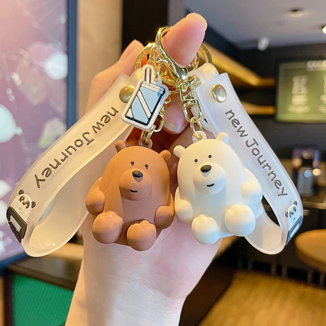 Ashion Cartoon Bear Car Key Chain Bag Pendant Ring Fashion Couple Keychain  Keyring For Woman Gift Strap Lanyard Cute Accessories - Key Rings -  AliExpress