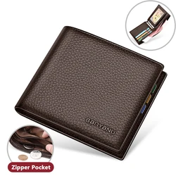 Elegant Genuine Leather Bifold Wallet for Men - Sleek and Stylish Gift (Coffee)
