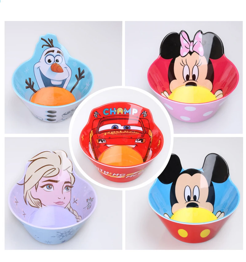 

Bowl Disney Mickey Minnie Cartoon Tableware 3D Design Bowl Children's Congee Soup Bowl Fruit Bowl Melamine Children's Tableware
