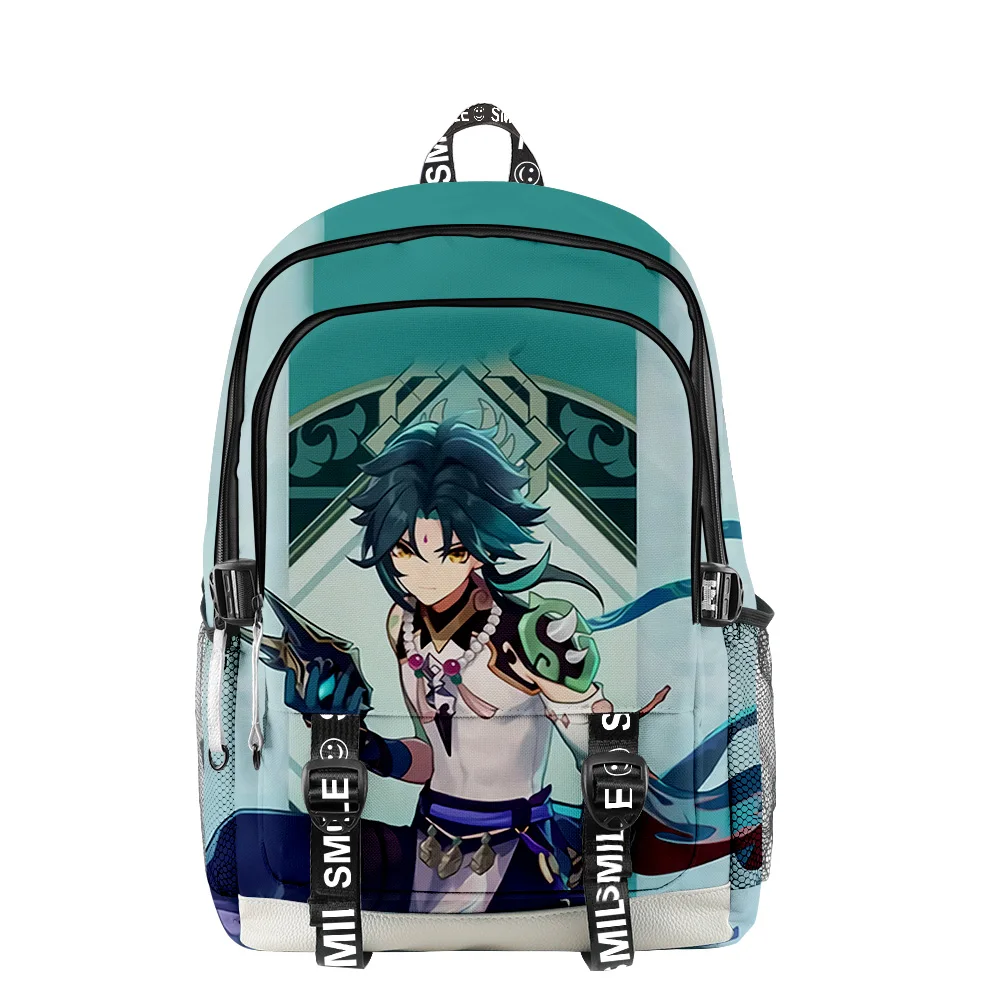 

2022 Genshin Impact Xiao 3D Primary And Middle School Students Backpack Oxford School Bag Teenager Boys Girls Laptop Bag