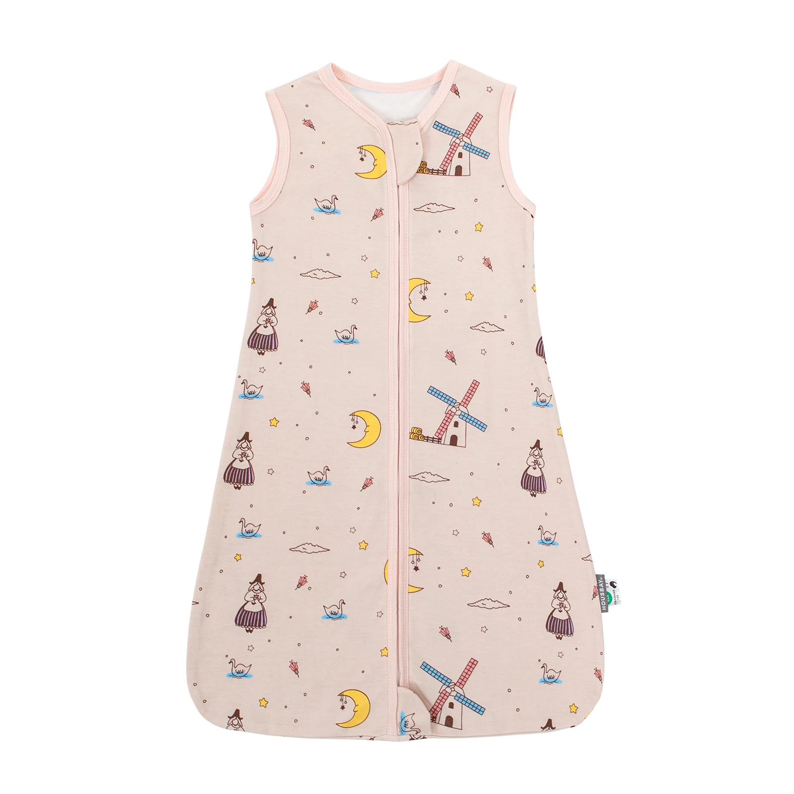 Summer Baby Sleepsack with Cute Bear Print – Lightweight Anti-Kick Sleepwear