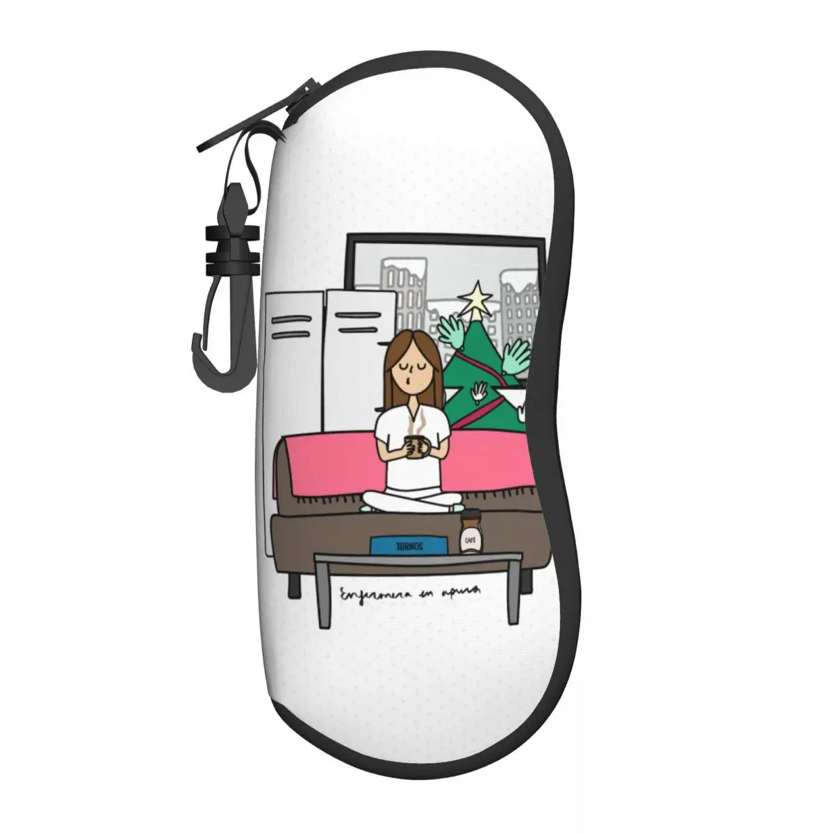 

Glasses Case Protective Zipper Enfermera En Apuros Doctor Nurse Medical Medicine Health Glasses Storage Box Sunglasses Box