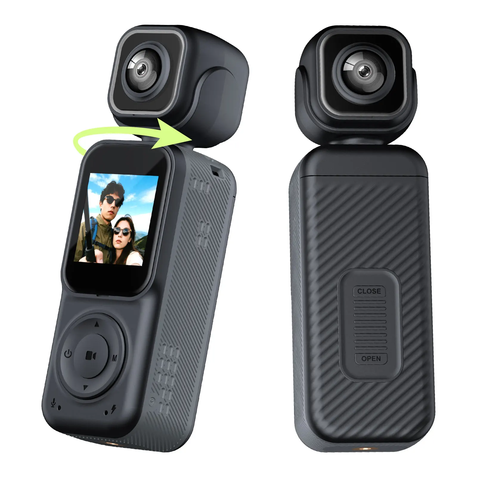 4K Vlogging Camera with Dual Front & Rear Cameras Body Camera Split ...