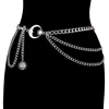 1Pc Women Waist Chain Belt for Dress Skirt Belts with Moon Star Waistbands Gold Silver Ladies Clothing Accessories