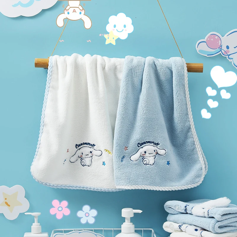 

Cartoon Cinnamoroll Plush Towel Kawaii Anime Sanrio Cute Girls Soft Stuffed Plushies Quick Drying Face Wash Towels Toys Gifts