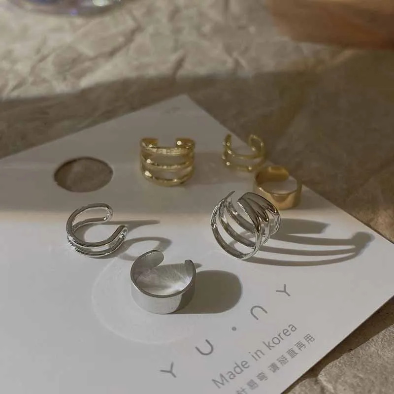 Silver Color Leaves Clip Earrings for Women Men Creative