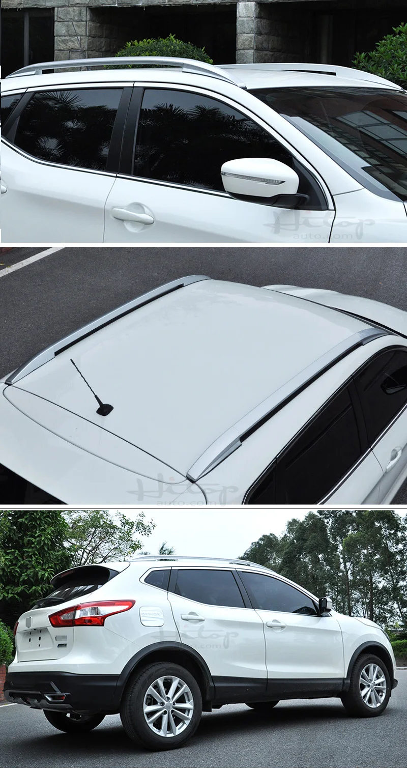 Nissan QASHQAI j11 2014-2021, 두 가지 모델, 7075 알루미늄 합금, 품질 보증을위한 업그레이드 된 나사 고정 루프 랙 루프 레일 바