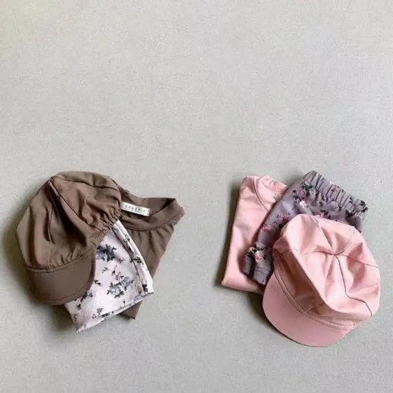 Kids Swimwear Sets New Summer Baby Girl Floral Bikini Swimming Suit Fashion Boys Swimsuits Infant Holiday Beach Clothes Set