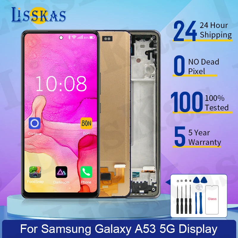 

Original Display For Samsung Galaxy A53 5G A536 A536B A536U A5360 A536E A536N LCD Touch Screen Digitizer Assembly Repair Parts