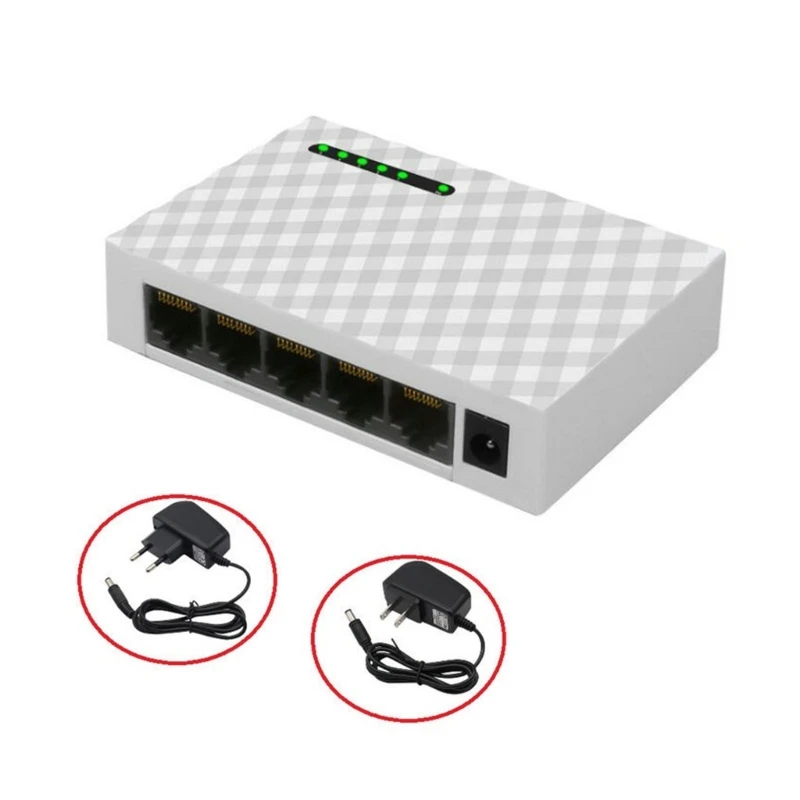 

5 Port RJ45 HUB 1000M Ethernet for Household Home Monitor- Computer Safety Part-