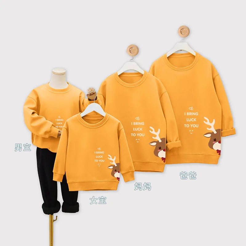 thumbnail image 1 of Conjuntos de Navidad para toda la familia, sudaderas, suéteres, sudaderas con capucha con estampado de renos de dibujos animados, mamelucos para bebés, camisetas de cuello redondo, Navidad, 1 of 5