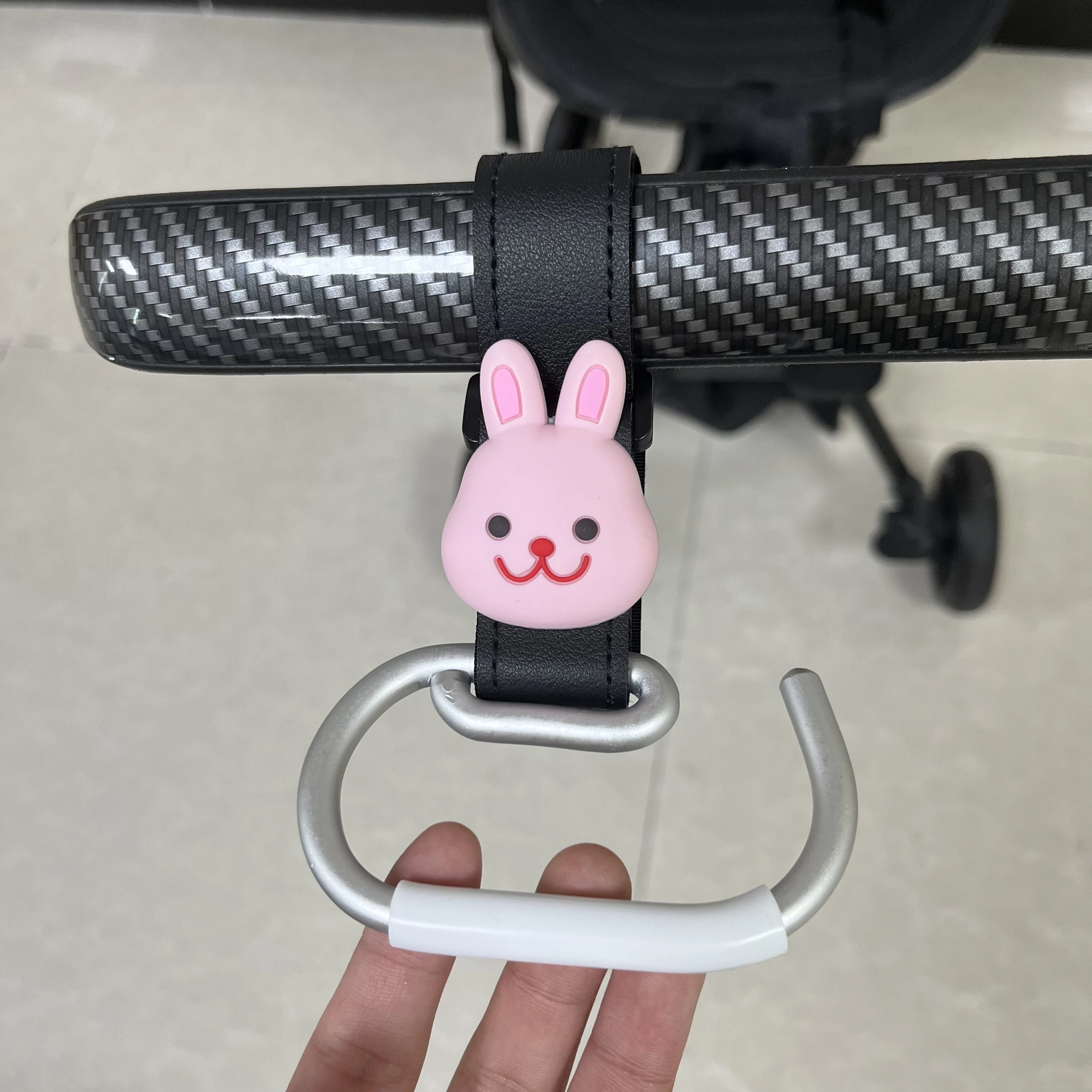 실용적인 유모차 후크, 오버사이즈 하중 지지 파편 접착 후크, 작은 곰, 머리 교체용 높은 외관 후크