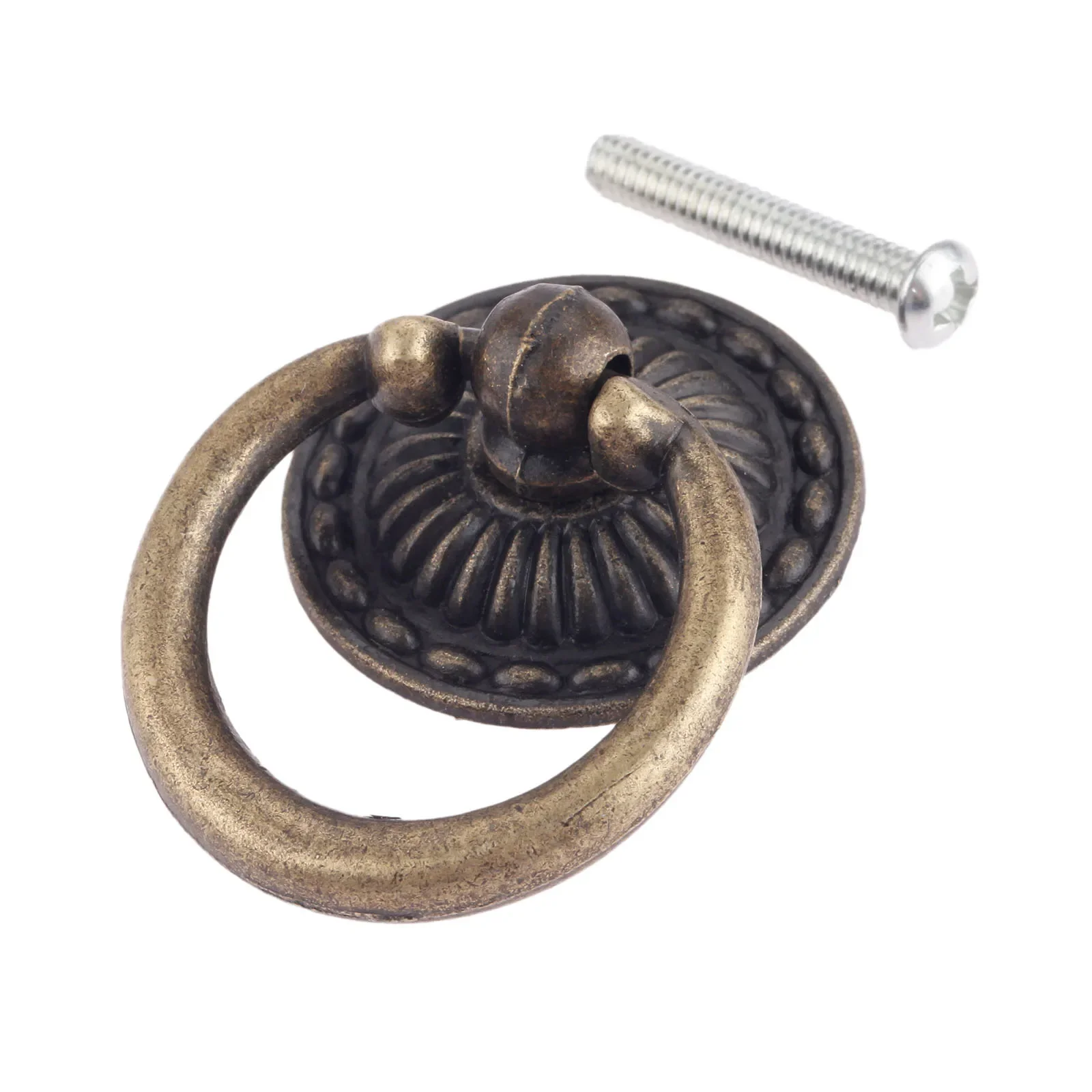 1Pc 46*32mm Antique Bronze Furniture Knobs Kitchen Door Drawer Cupboard Cabinet Jewelry Wood Box Ring Pull Knob