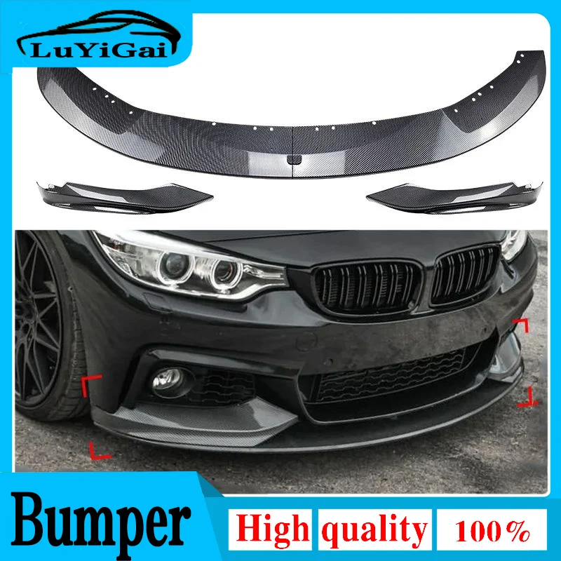 

Для BMW 4 серии F32 F33 F36 420i 430i 420d M440i 2014-2020 4 шт. передний бампер губа ABS глянцевый черный или углеродное волокно спойлер
