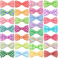 50/100pcs Spring Plaid Style Dog Bowtie Removable Dog Bows Dog Collar Accessories Pets Grooming Accessories Dog Supplies 2
