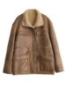 CHIC VEN Women's Jackets Thick Warm Solid Suede Reversible Jacket Motorcycle Outer Coat Loose Female Overcoat Winter Autumn 2023 5