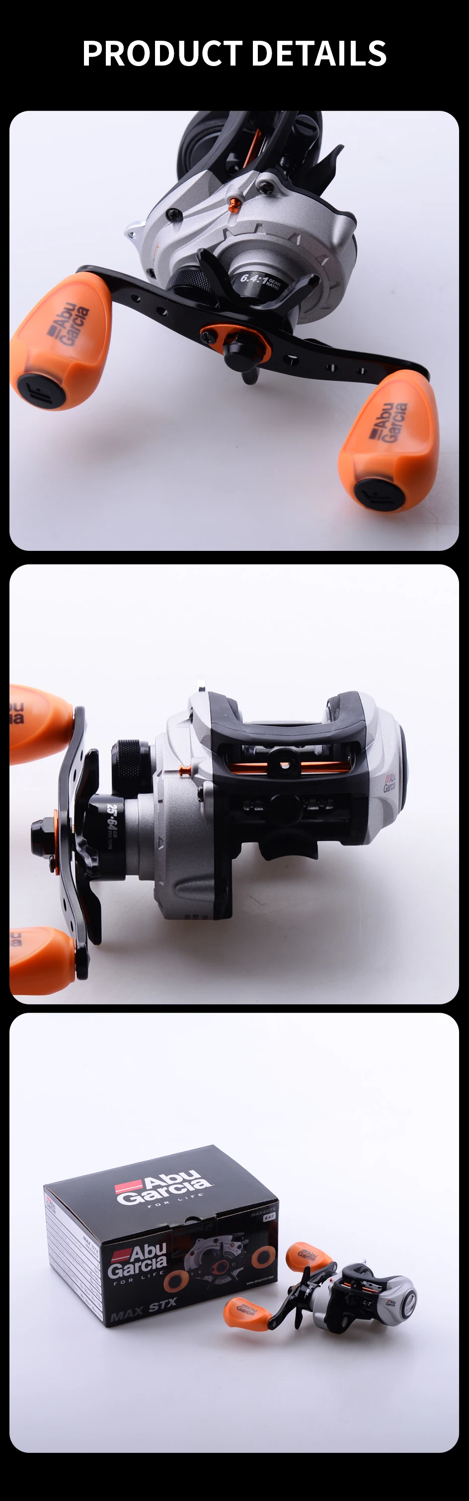 Abu Garcia MAX STX Low Profile Reel, Vismolen, Low Profile Baitcast Reels, Roofdiervissen, Snoek, Baars, Snoekbaars, Unisex, Grijs/Oranje, LP | Linkerhand Abu Garcia MAX STX Low Profile Reel, Vismolen, Low Profile Baitcast Reels, Roofdiervissen, Snoek, Baars, Snoekbaars, Unisex, Grijs/Oranje, LP | Linkerhand