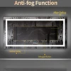 XXL Bathroom Mirror Smart LED Vanity Mirror Wall Mounted with Bluetooth, Digital Display, Back Front Lit,Anti Fog for Hotel Hall 3