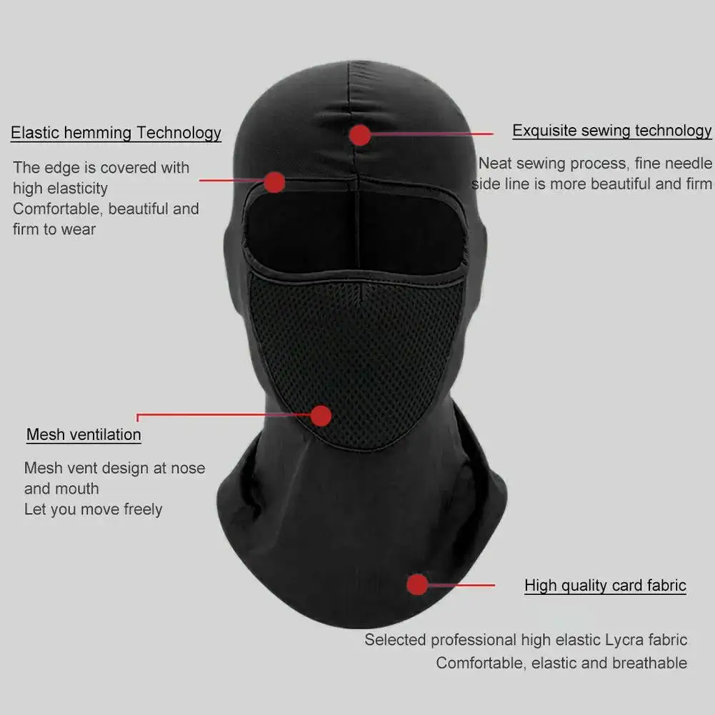 Radfahren Vollgesichtsmaske absorbieren Schweiß atmungsaktiv Angeln Training Sport UV-Schutz Gesichtsschal Halsmanschette MTB Fahrradhelm Kapuze – Detail 2
