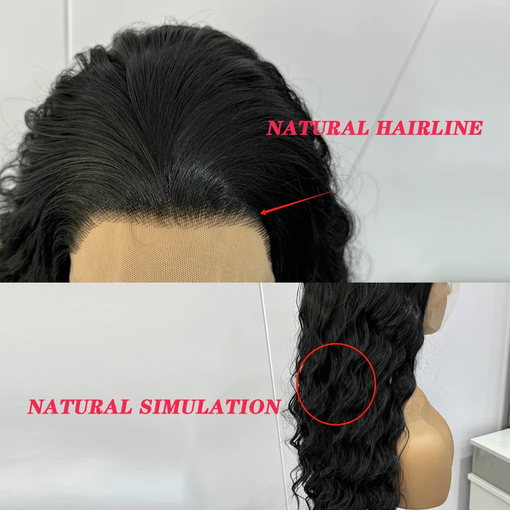Lace Front Wig Synthetic Hair Wigs Synthetic Lace Front Wigs For Women Black Loose Curly Cosplay Wig Long Hair Role Play Wig Lace Front Natural Hairline Glueless