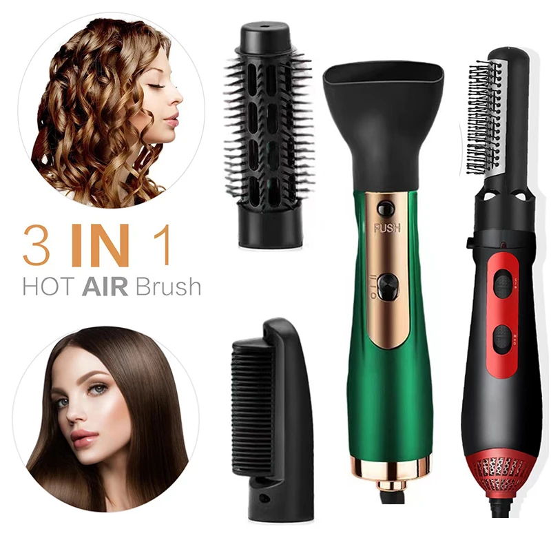 

Hair Dryer Brush 3/4 In 1 Electric Blow Dryer Comb Hair Curling Wand Detachable Brush Kit Negative Ion Straightener Hair Curler