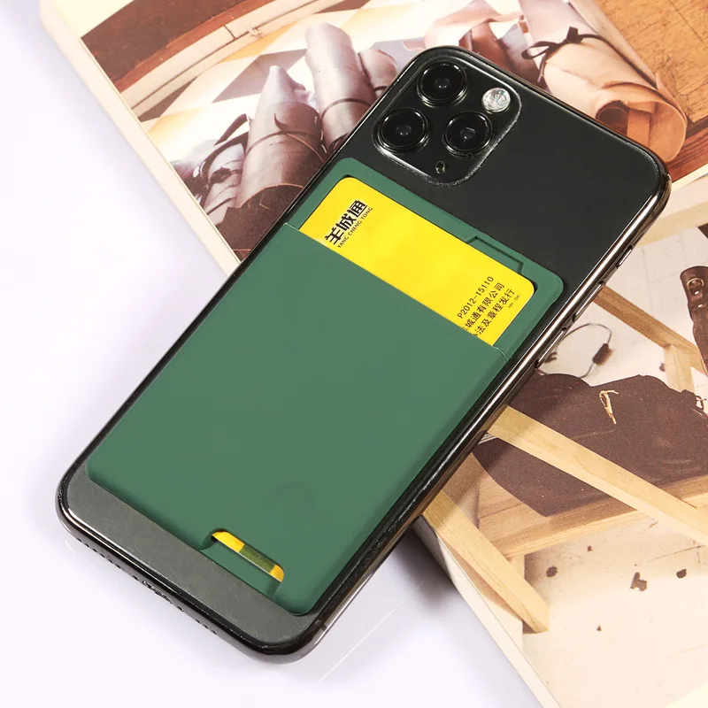 Korean Fashion Phone Self-adhesive Silicone Card Holder For Men Women wallet card holder,card holder,credit card holder,card wallet,id card holder,id card case,wallet card bag,business card holder,document card wallet,card sleeves