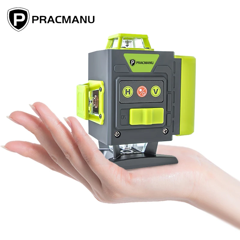 Laser Level 4D 16 Lines Mini 360 Self-Leveling Horizontal and Vertical Cross Green Line with Remote Control
