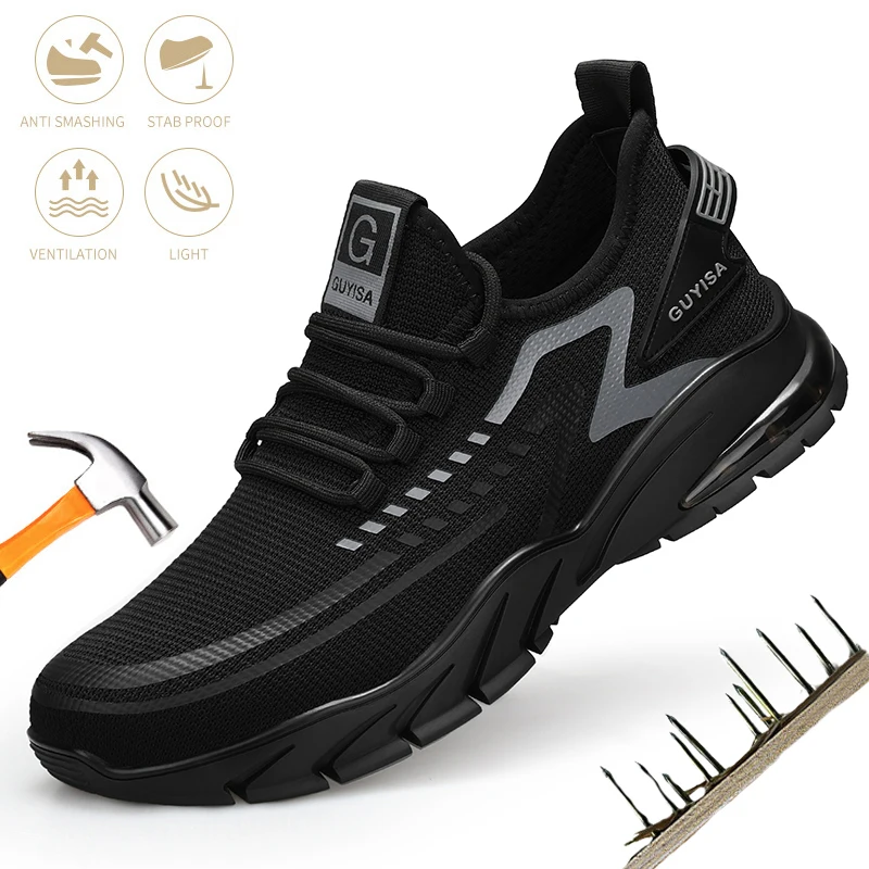 

Comfortable Light Breathable Proof Men Safety Shoes Proof Industrial Construction Anti-static Non-slip Anti-Puncture Work Shoes