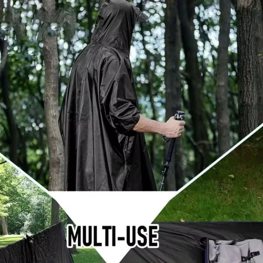 Raincoat Poncho 1Pcs Multifunctional Raincoat Outdoor Waterproof Rain Poncho Women Men Adult Hooded Reusable