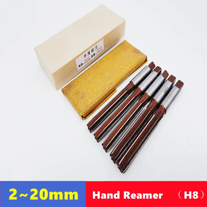 H8 manual straight slot reamer 2-20mm 9Sicr manual square shank reamer Reaming and Precision Cutting Milling Cutter hand reamer hss reamer steel reamer tools