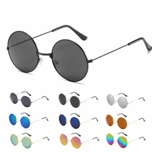 Vintage małe okrągłe okulary przeciwsłoneczne damskie męskie markowe designerskie okulary przeciwsłoneczne damskie aluminiowe kolorowe lustrzane Retro czarny koło Oculos De Sol tanie tanio CN (pochodzenie) XKD342 53mm Anti uva Prevent uvb polarized