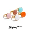 88022-6b65c7.jpg Yhpup – bague carrée réglable en acier inoxydable plaqué PVD doré 18 carats, bijoux de charme populaires d'été, cadeau