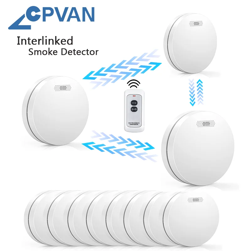 цена CPVAN Smoke Detector Wireless Interconnected Sensor Home Security Protection Detector de humo Fire Smoke Alarm Eequipment Fumar