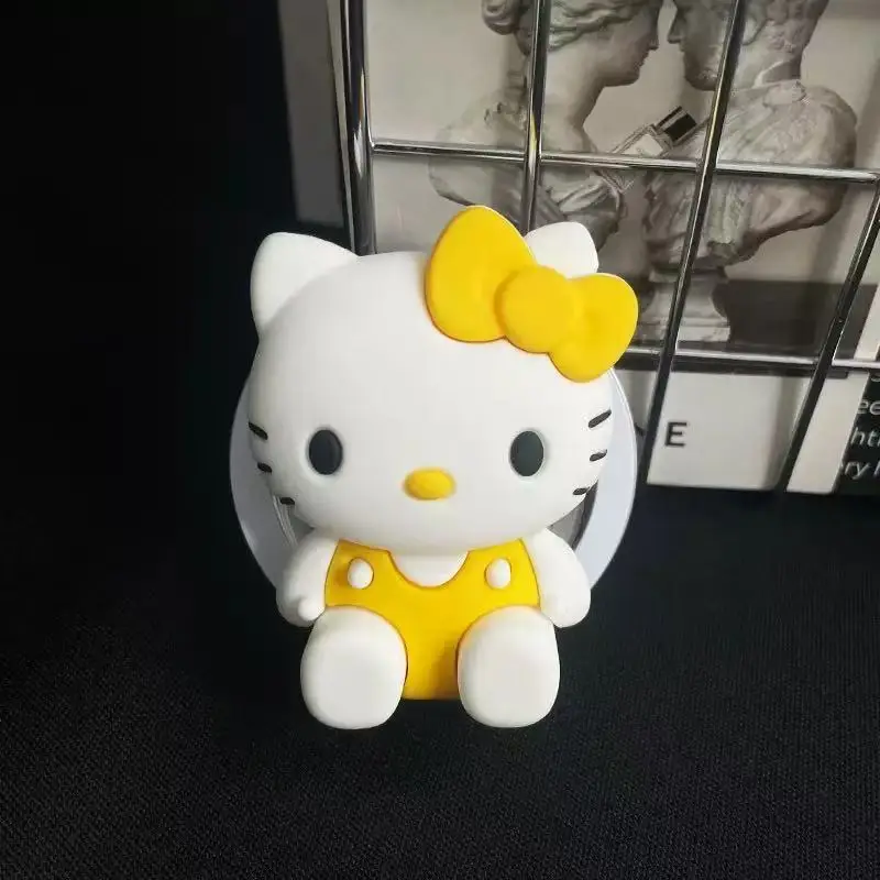 3D Sanrio Hello Kitty For Magsafe Magnetic Phone Griptok Grip Tok Stand Cute Cartoon For iPhone Foldable Silicone Holder Case