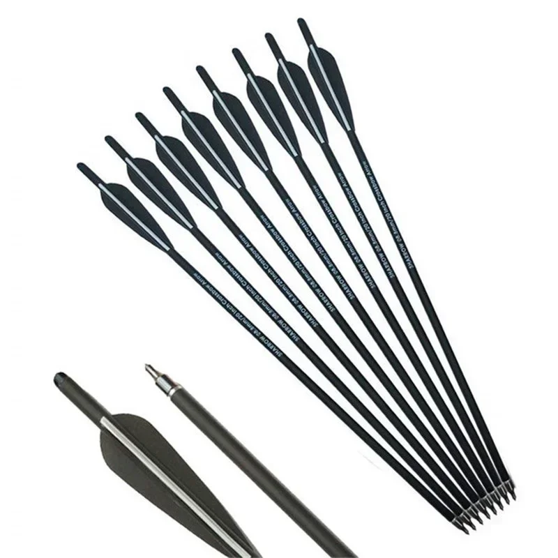 Archery Arrows 12pcs Archery Carbon Arrow 16/17/18/20/22inch Crossbow Bolts Diameter 8.8mm Arrows For Outdoor Hunting Shooting Accessories