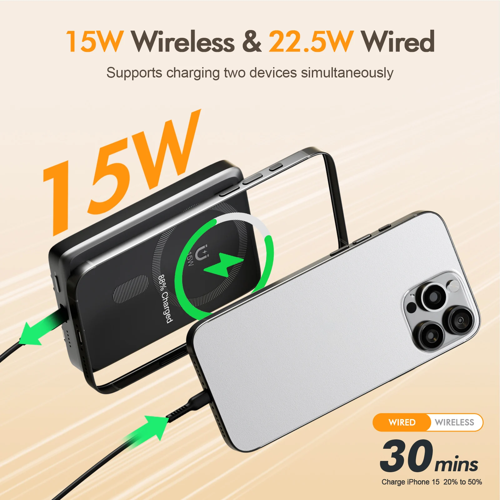 Fast Wireless Charger Stand 15W Foldable 3 in 1 Fast Charging Station Dock for iPhone 17 16 15 14 Pro Max Apple Watch Airpods 2