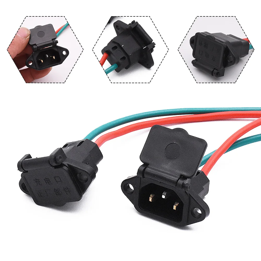 

Electric Bicycle Lead-acid Charging Plug Lithium Battery Pack Connector Standard Discharge Port Charging Socket For 48V 36V