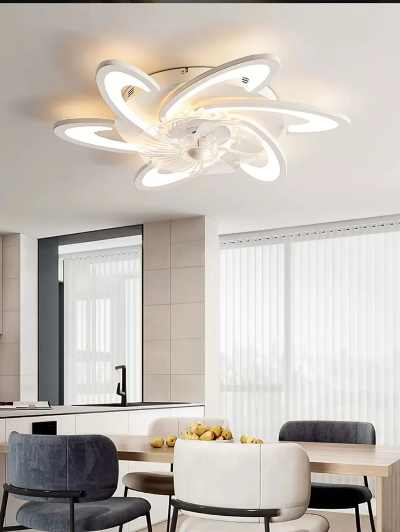 שלט רחוק שחור / לבן LED מאוורר