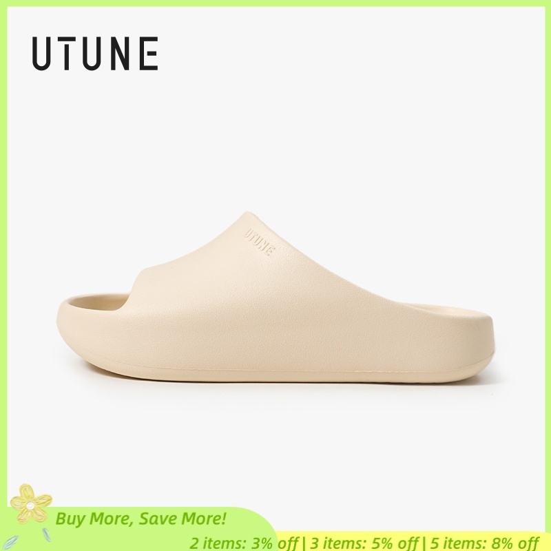 UTUNE Trendy Slippers Stylish Thick Sole Slides Lightweight Non-Slip Soft Indoor Outdoor Beach Sandals Casual Couple Slides