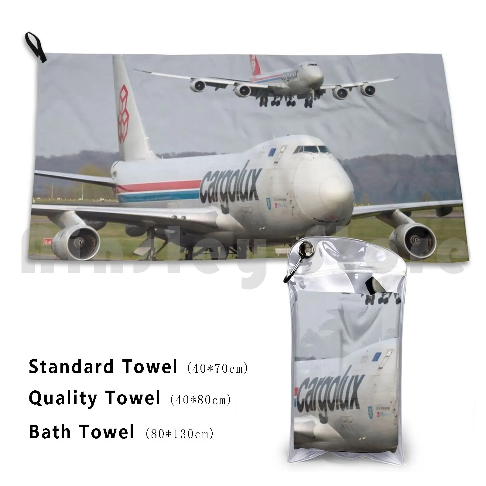 Double Cargolux Bath Towel Beach Cushion Cargolux 747 Boeing Plane Spotting