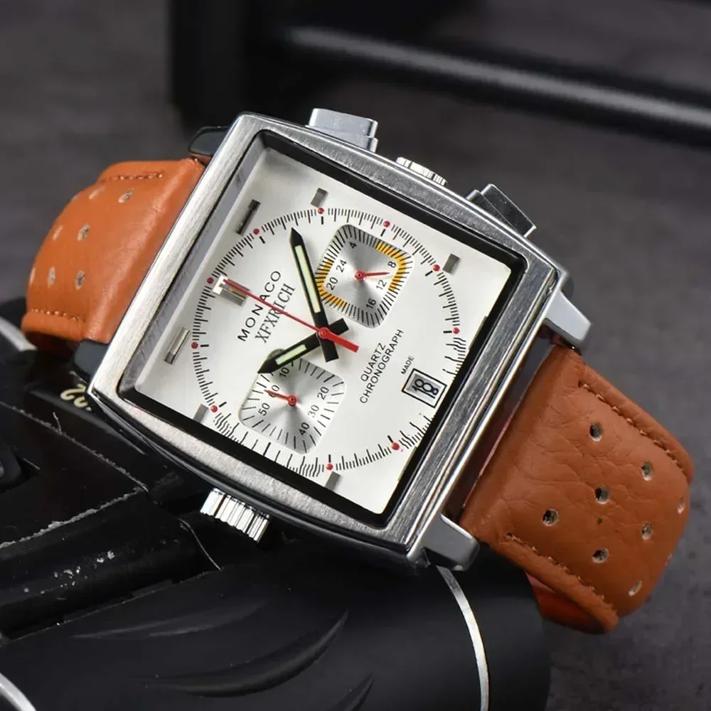 

Top Original Brand Watches for Mens Multifunction Full Steel Classic Monaco Watch Luxury Chronograph Automatic Date AAA Clocks