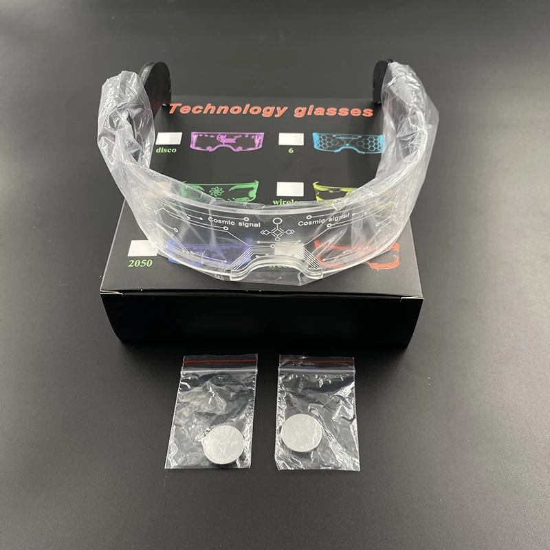 LED Glasses Colorful Neon Luminous Glasses Change Color Light Up Glasses Rave Costume Party Decor DJ Glasses Performance Props