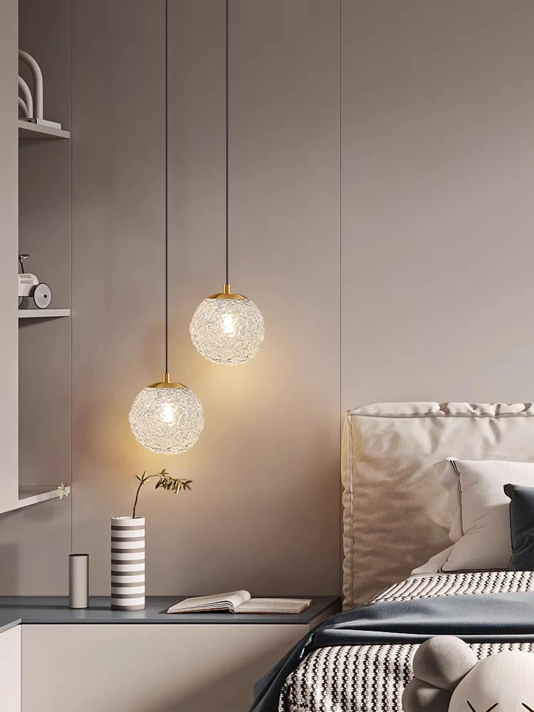 현대 유약 물 인쇄 유리 레스토랑 샹들리에 침실 머리맡 샹들리에 서쪽 레스토랑 카페 조명 장식 램프