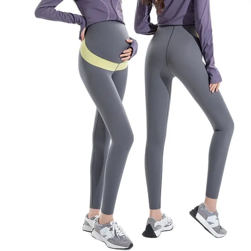 

Pregnant Women Shark Skin Leggings for Autumn Skinny Maternity Belly Trousers Non-trace Long Empire Yoga Pants Pregnancy Clothes