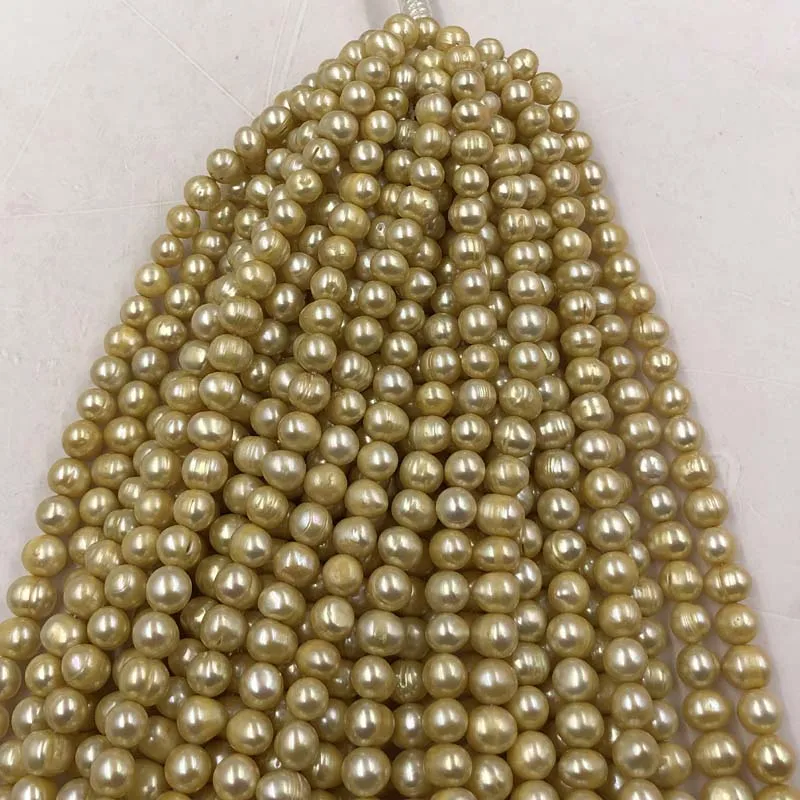 

ELEISPL JEWELRY 18 Strands 8mm Light Yellow Freshwater Pearl Strings #496-3