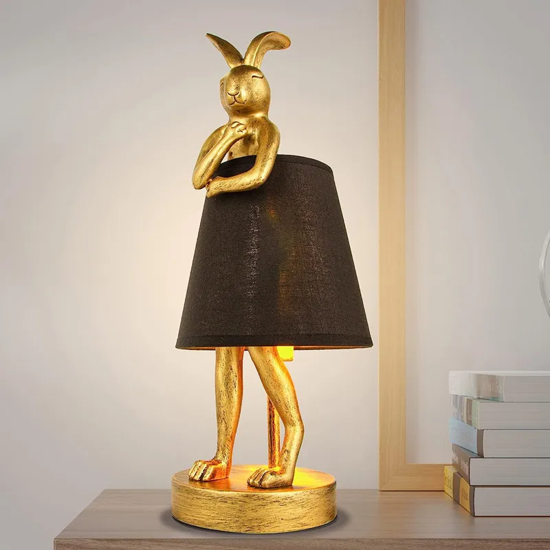 KARE RABBIT table lamp Retro Animal Lamp Creative Resin Light Bedroom Study Restaurant Art Night Stand cute room decor light