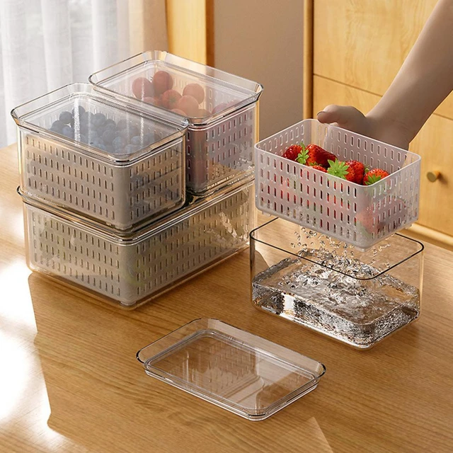 Caja de almacenamiento transparente para nevera, organizador de alimentos,  contenedores para congelador, despensa, armario de cocina organizador  refrigerador organizador frigorifico organizadores de nevera cajas nevera -  AliExpress